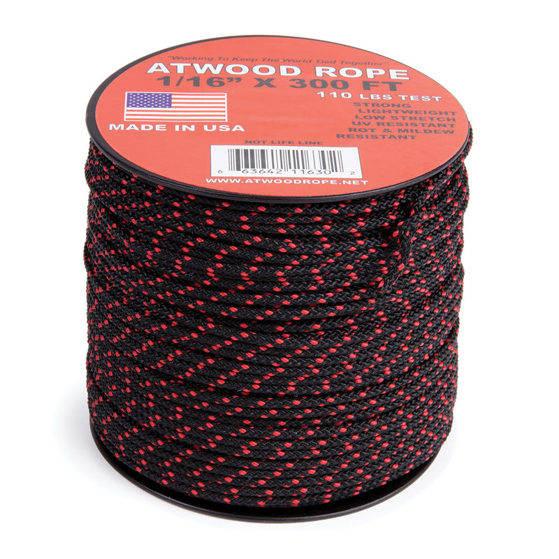 1 16 black w red tracer 300ft