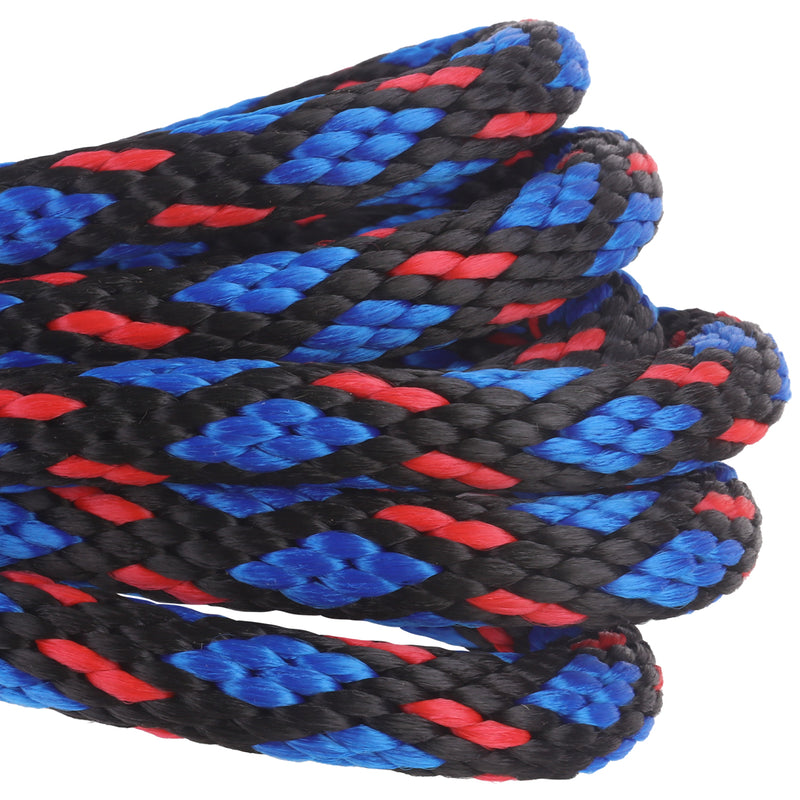 5 8 Solid Braid Derby Line Black with Blue Diamonds & Red Tracer Closeup