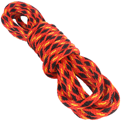 5 8 Solid Braid Derby Line Red with Black Diamonds & Yellow Tracer